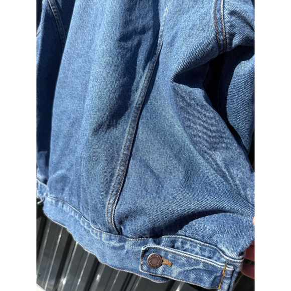 Vintage Authentic Wrangler Hero Flannel Lined Denim Jacket Size 2X 629959W Work - Picture 11 of 11